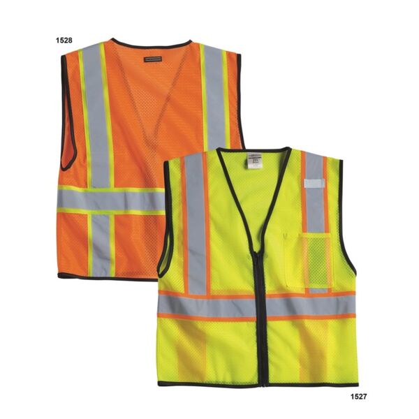 Unisex Economy Contrasting Vest with Zippered Front Thumbnail