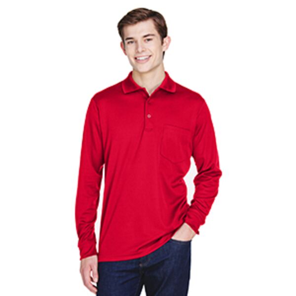 Adult Pinnacle Performance Long-Sleeve Piqué Polo with Pocket Thumbnail