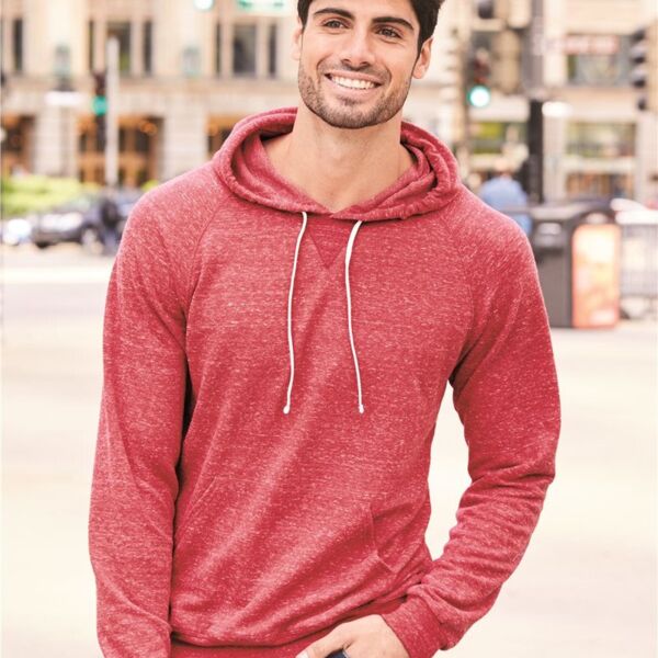 Snow Heather French Terry Raglan Hooded Sweatshirt Thumbnail